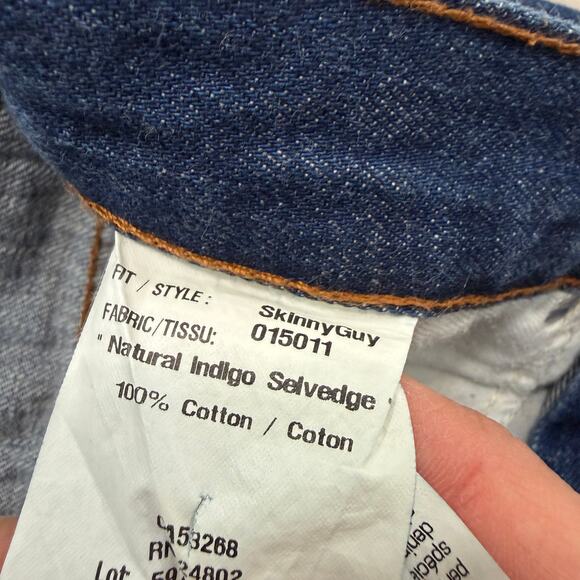 Naked & Famous Skinny Guy Natural Indigo Selvedge Jeans Men's 33 (Fits 33x33) - Picture 5 of 13